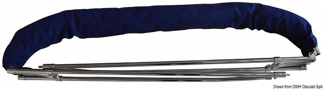 Bimini  4-obloukové nerez vysoké 180/190 cm modrá námořnická