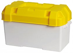 Aku box - Bateriový box bílá/žlutá moplen 120 A