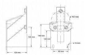 Držák rezervy pro kola s roztečí 5x112 mm, montáž na jekl